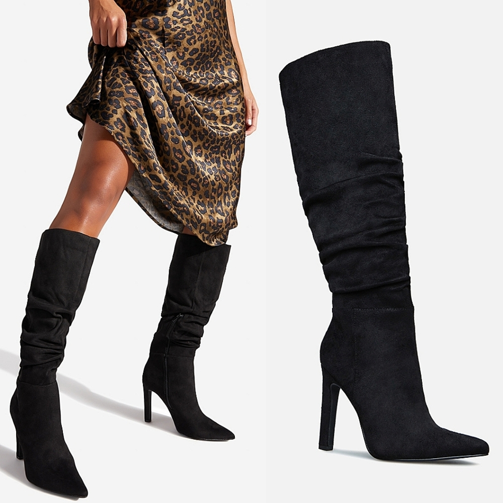 ☆Shoedazzle Black Reza Slouchy Stiletto Boot☆